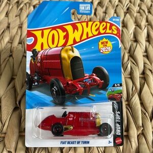 Fiat Beast of Turin Hot Wheels Land Speed Record Car Red Hotwheels Collectible 🆕